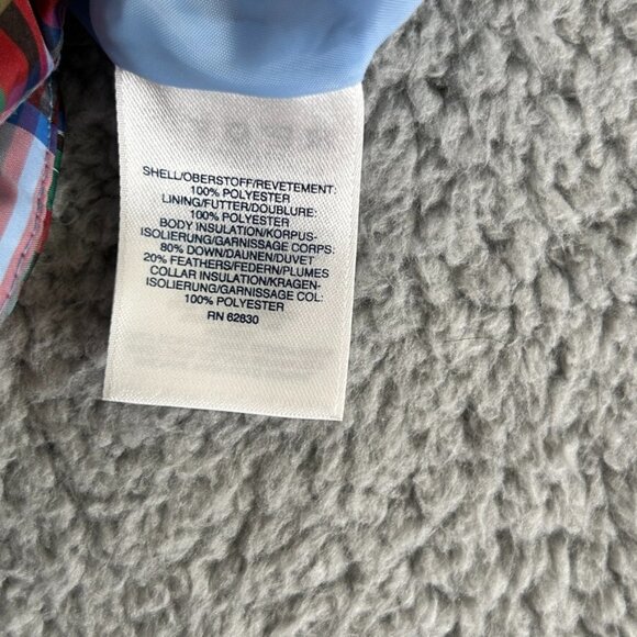 Lands' End Vest S/T 6-8 Women's Multicolor Plaid Down Puffer Lining Futter - Picture 11 of 13